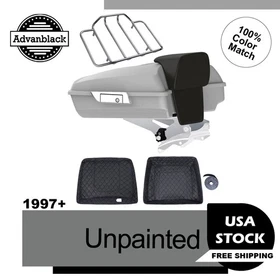 Advanblack Unpainted Razor Rear Tour Trunk Pack Top Box For Harley Touring 97+