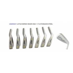 AGXGOLF LOTUS SERIES IRONS SET 4-9 HEADS ONLY! 17-4 STAINLESS STEEL .370 HOSEL 