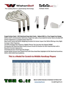 Wishon Golf Technology - 565 MC Irons -Variable Thickness Face 5 - PW Set Tariff