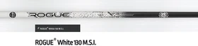 New Aldila Rogue White 130 MSI Driver Shaft - Choose Flex and Adapter