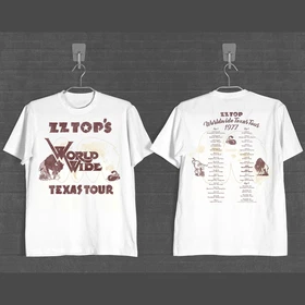 2 Sides ZZ Top World Wide Texas Tour 1977 Shirt White Unisex S-5XL EM1079