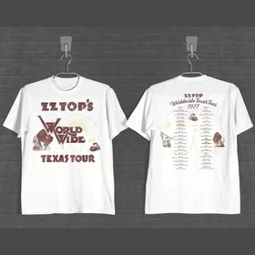 2 Sides ZZ Top World Wide Texas Tour 1977 Shirt White Unisex S-5XL IA959