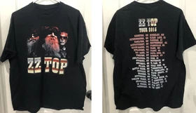 2 Sides ZZ Top 2015 Concert Tour Cotton Black Full Size T Shirt C239