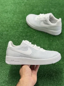 Nike Air Force 1 Flyknit 2 White Pure Platinum Mens AV3042-100 VNDS Sz 8.5