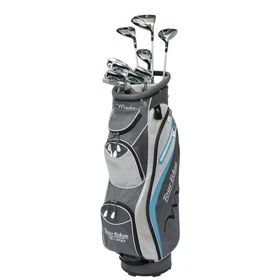 Tour Edge TE-300 Moda Women's Complete Set w/ Cart Bag Silver/Aqua Blue - NEW