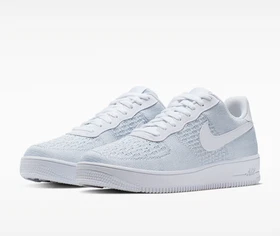 ( Size 7 - 14 ) - Nike Air Force 1 Low Flyknit 2.0 White Pure Platinum Men's