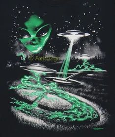 ALIEN INVADERS 2-Liquid Blue Roswell UFO Space 2 sided T Shirt S-2XL NEW REISSUE