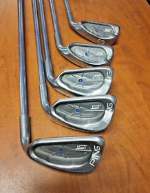 USED PING ISI BLUE DOT IRONS  (3,4,PW,SW2,LW)- SOLD INDIVIDUALLY - " NO GRIPS "