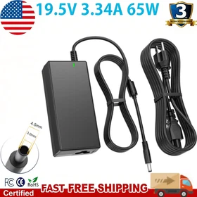 65W For Dell Inspiron 15 4.5mm Tip 19.5V 3.34A AC Adapter Charger Power Supply 