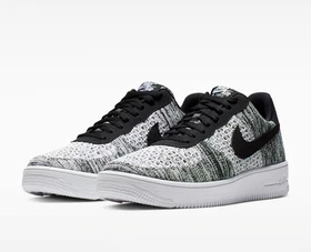 ( Size 7 - 14 ) - Nike Air Force 1 Low Flyknit 2.0 Black Pure Platinum Men's