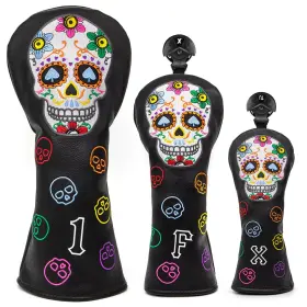 B0B461R191 MONTELA GOLF Club Head Covers Colorful Skeleton Se