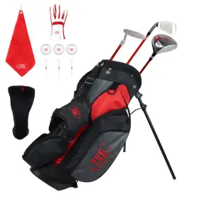 TKG001R TKG Sports Youth Golf Club Set Stand Bag Rain Hood