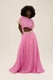 Sana Osmani Women's 5 Piece Pink SOPHIA Skirt Top Shorts Shirt & Bow Set Sz S/XS