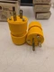 2pcs NOS GE #1433 Yellow 20A Straight Blade Connector Plug NEMA 5-20P 125V LT20