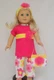 Summer 5 Piece Outfit, Yellow & Pink, Pants, Top, Bag & Hairbow, for 18" Dolls