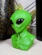 Ebros Alien Green Extraterrestrial ET Roswell Alien Head Bust Skull Figurine