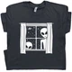 Alien in Window T Shirt Weird Ufo Area 51 Roswell UAPs Tee Cryptid Cryptozoology