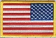 USA AMERICAN FLAG EMBROIDERED PATCH GOLD BORDER (3 x 2&rdquo;) Lot of 25 (O3)