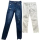 2 American Eagle Womens Jeans Size 2 Lot Of Two Denim Skinny Casual Blue White
