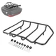Black Tour Pack Luggage Rack Trunk Top Rack Rail For Harley Touring 1984-2018
