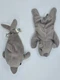 2 Lot VTG Great American Fun Corp Plush Beanbag Rhinosauras+Dolphin Gray & White