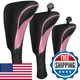 FINGER TEN Golf Club Head Covers 3/5 Pack Driver Fairway Hybrid Long Interchange
