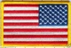 American Flag Patch-Stars Right,Gold Border 3 1/4" X 2 1/2" Lot of 200@.60ea