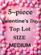 5~piece Valentine&rsquo;s Day Top Lot Sz MEDIUM