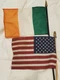 2 Lot Super Rare Vintage Original Irish Ireland And USA American Flags 4"x 6"