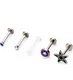 Marvel Comics Unisex Captain America Logo And Gem Top Labrets-16 Gauge (5 Piece