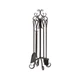 Panacea Products 15916 5-Piece Scroll-Top Fireplace Tool Set, Bronze - Quantity