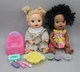 QTY:2 Lot 2014 Doll African American BABY ALIVE (1 Works/1 Not) Rubber Face Sara
