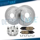 Rear Disc Rotors Left Caliper Brake Pads for 2003-2005 Infiniti G35 Nissan 350Z