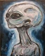 Roswell ROSE Area 51 alien grey ET oil painting Wood original art signed Crowell