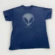 Vintage Roswell Shirt Mens L Blue Cotton Alien Face New Mexico Y2k