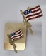 VTG American Flag Lapel Pins Rhinestone Patriotic July 4 USA Troops 2 Lot NEW