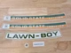 Lawn-Boy 21" 1970s D-Series 5 Piece White Square Top Solid State Decal Set.