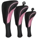 FINGER TEN Golf Club Head Covers 3/5 Pack Driver Fairway Hybrid Long Interchange