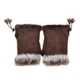 ZLYC Women Teen Classic Winter Warm Rabbit Fur Hands Wrist One Size, Brown 