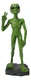 UFO Space Ship Green ET Roswell Alien I Come in Peace with Hand Sign Figurine