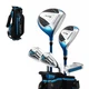 Junior Golf Club Set Right Handed Driver Hybrid 7 Iron Putter Blue 6-8 Aspire