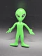 Green Space Alien 3.5" Tall Toy Bendy Bendable Figure Roswell Area 51 Alien