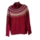 Tommy Hilfiger Womens Fairisle Turtleneck Sweater Sz XS NWT Red