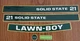 Lawn-Boy 21" 1970s D-Series 5 Piece Square Top Solid State Decal Set.