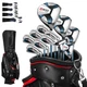 PGM 12pc Mens Complete Golf Set w/ Driver Fairway Hybrid Irons Putter Stand Bag