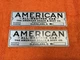 2 Lot NOS Vintage AMERICAN ALL WEATHER CAB Coach & Body Co. Tag Plate Emblem