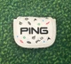 RARE Ping PLD Small Mallet Headcover LH RH DS72 White PGA TOUR Cover Golf GREAT
