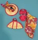 Barbie Vintage 5 Piece Swimwear Set Straw Hat & Bag Bikini Top & Bottom Wrap