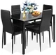 Henf 5 Piece Dining Room Table Set for 4, 1, Tempered Glass Top