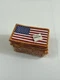 USA AMERICAN FLAG EMBROIDERED PATCH GOLD BORDER (3 x 2&rdquo;) Lot of 25